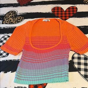 Fashion Nova Multicolor Striped Crop Top